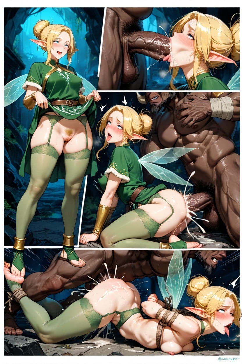 Underground Ruins Creeping Ivy Campfire Background, Bangs, Rope Belt Porno IA Hentai