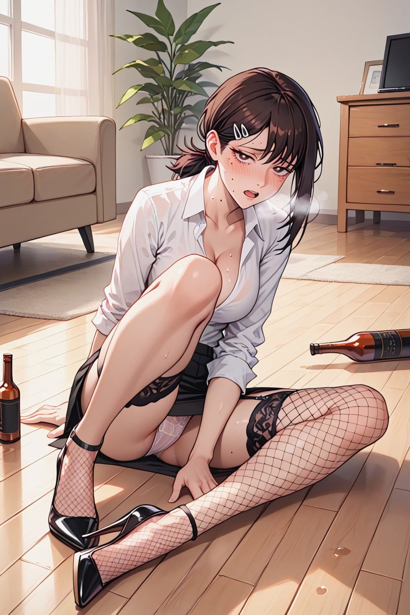 Intoxicated, Heavy Breathing, Unbalanced Position AI Porn