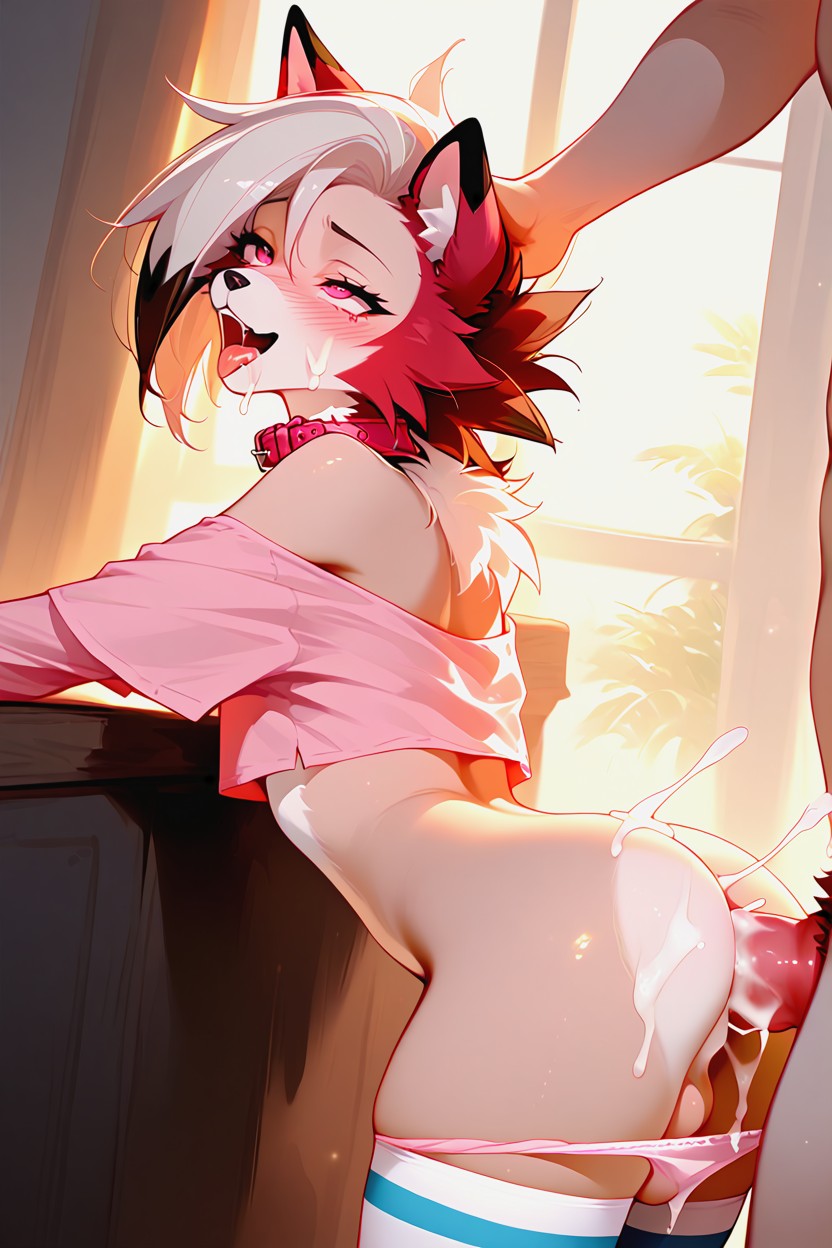 Cumshot, Horny, Panties Pulled Down Furry AI Porn