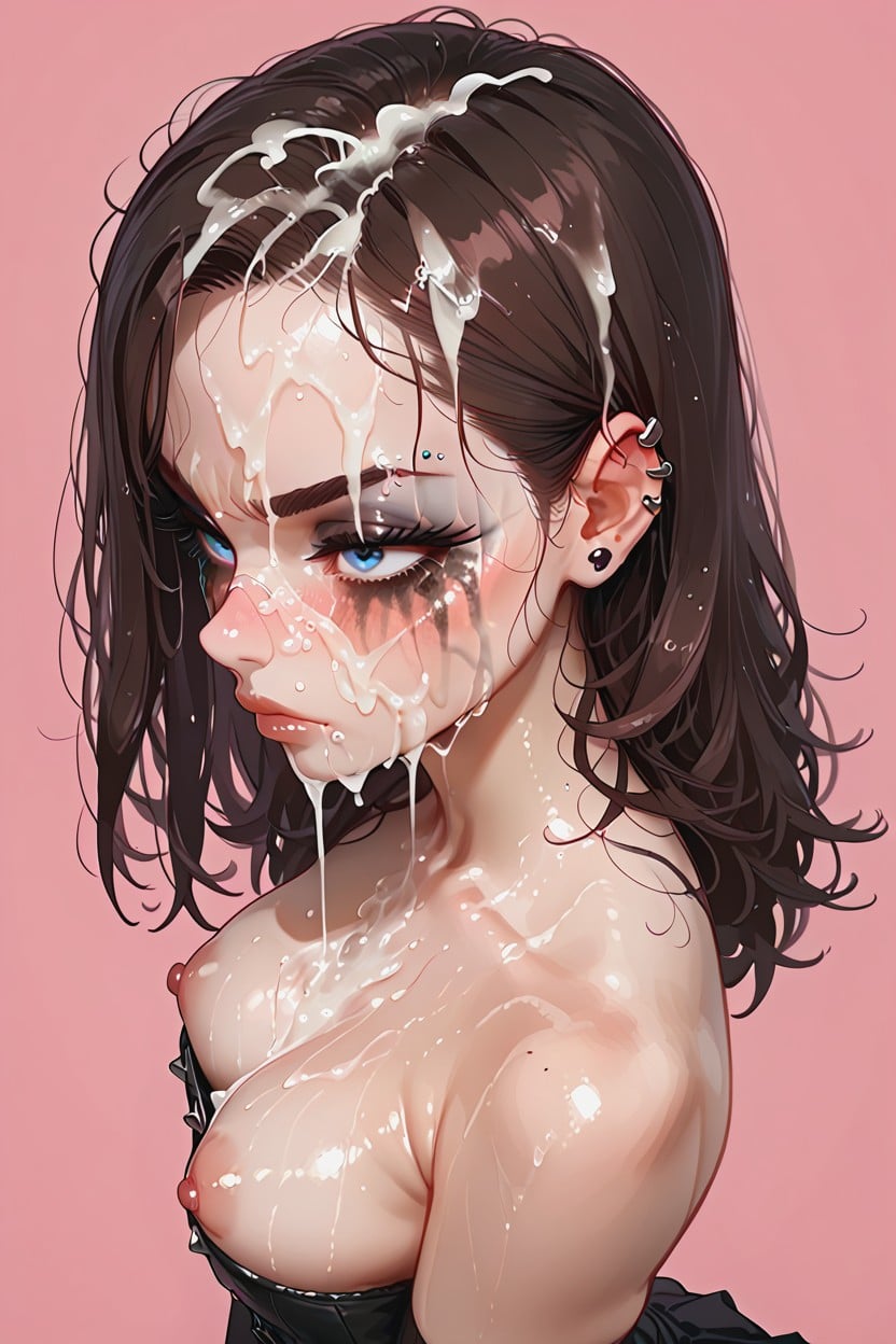 Brunette, Face Completely Covered With Translucent Cum, Marinette From Miraculous AI Porn