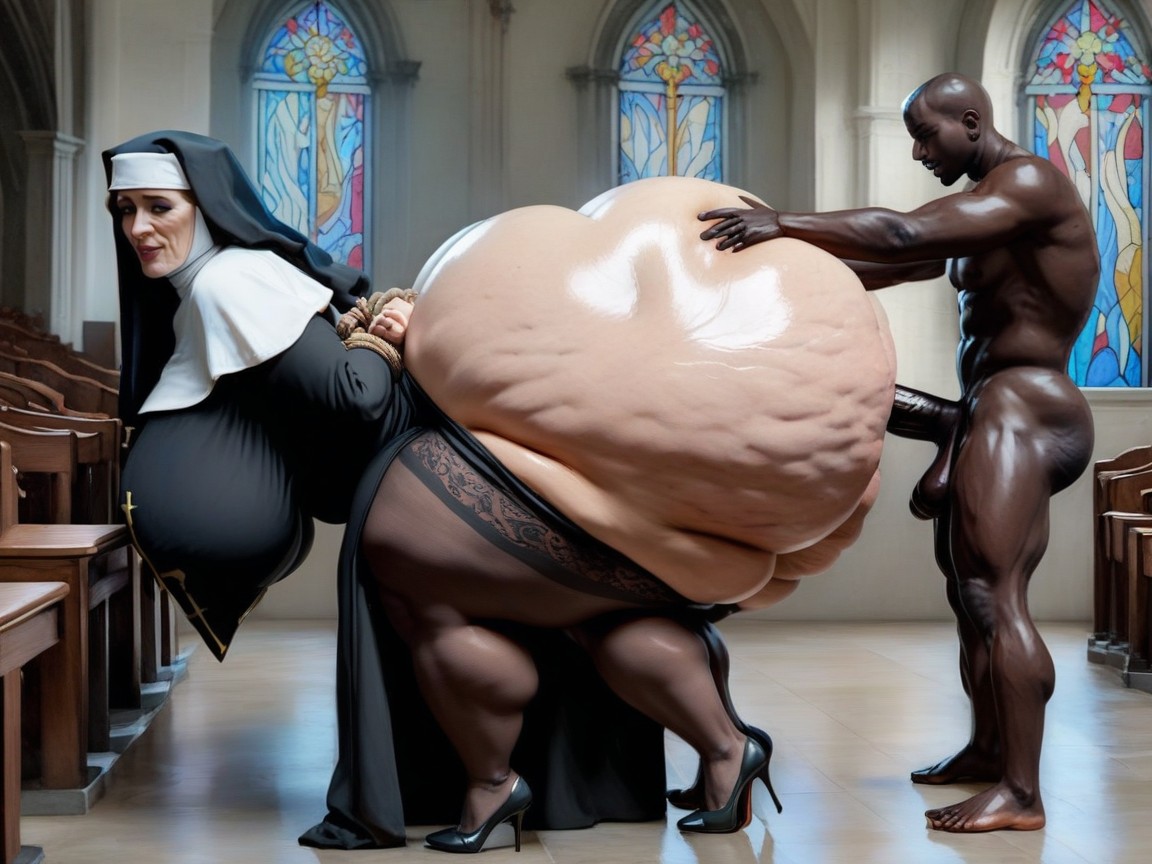 Curvy Milf, Side View, Nun AI Porn