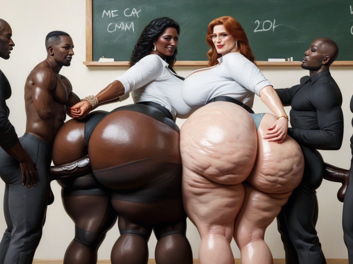 Face, Above Ass, Interracial AI Porn