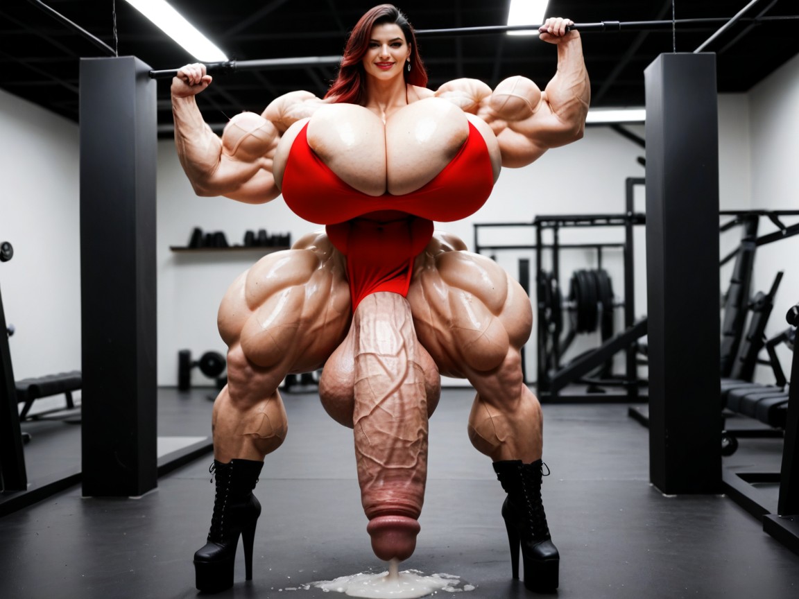 Absurdly Veiny, 2 People, Hypermuscular Shemale AI Porn