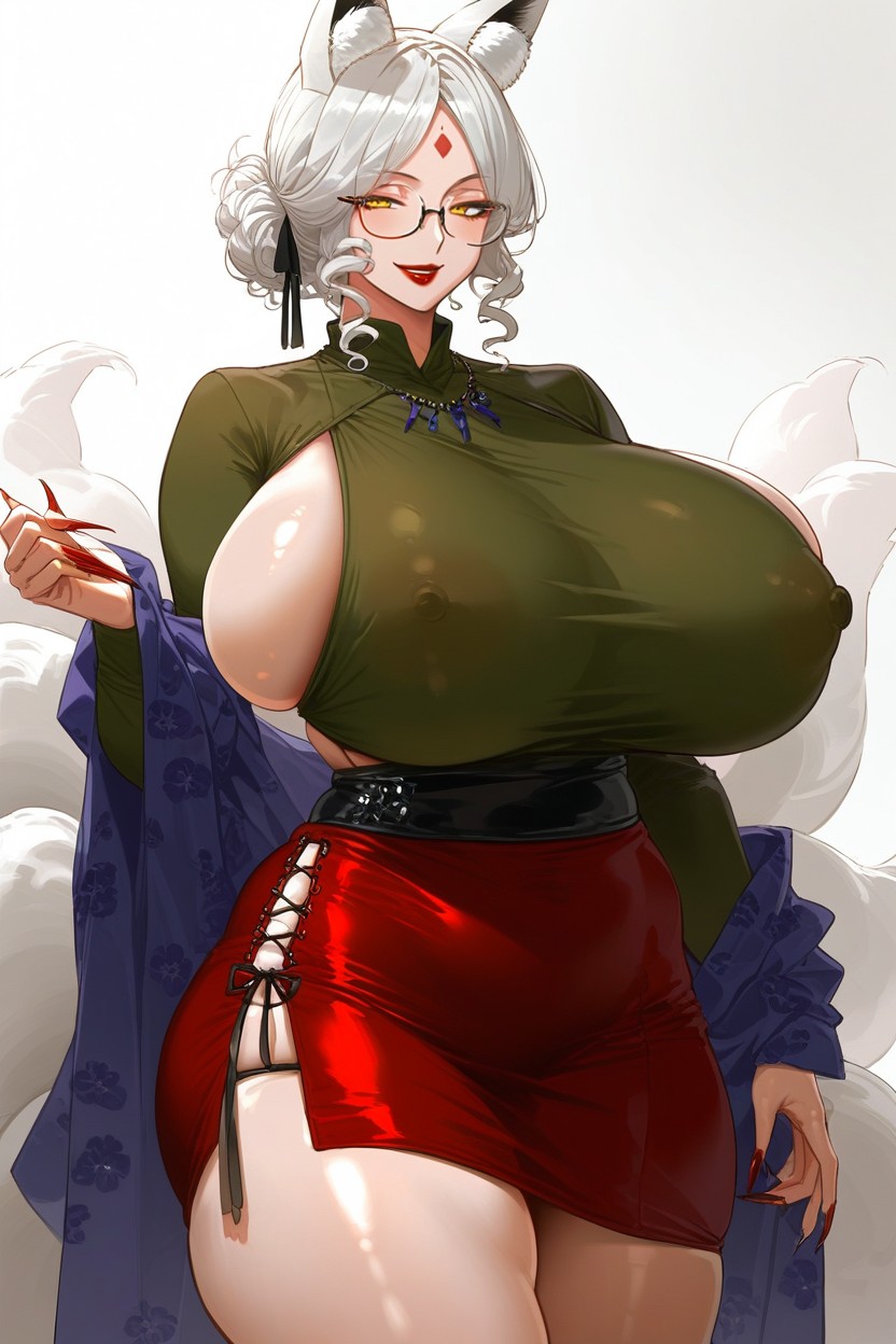 Sly Face, Fox Ears, Courte Longueur Porno IA Hentai