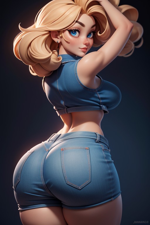 Rear View, 25+, Short En Jean Porno IA Hentai