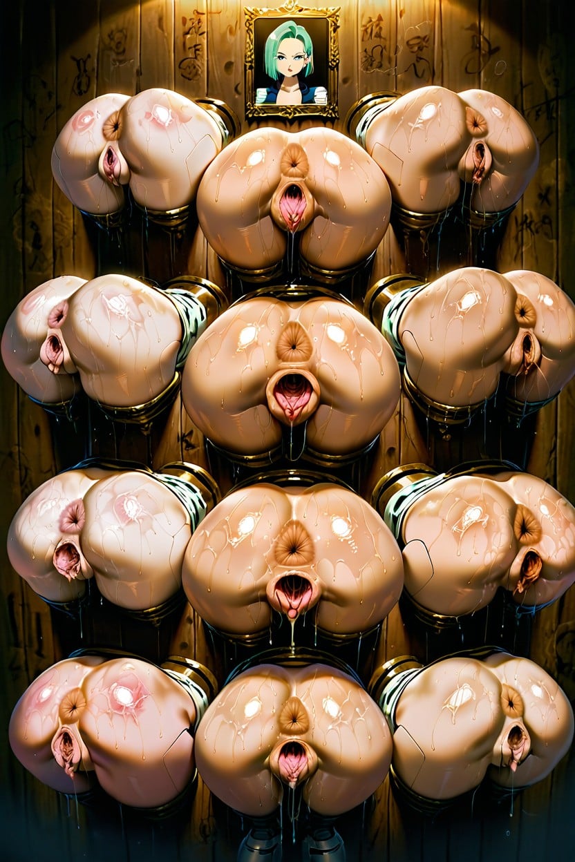 Only Pussy, Wooden Wall, Aroused Pink Flesh Pulsing With Desire Hentai IA
