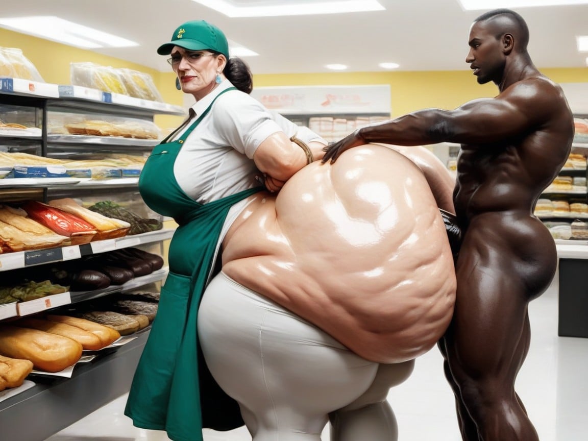 Convenince Store Worker, Interracial, Skinny AI Porn
