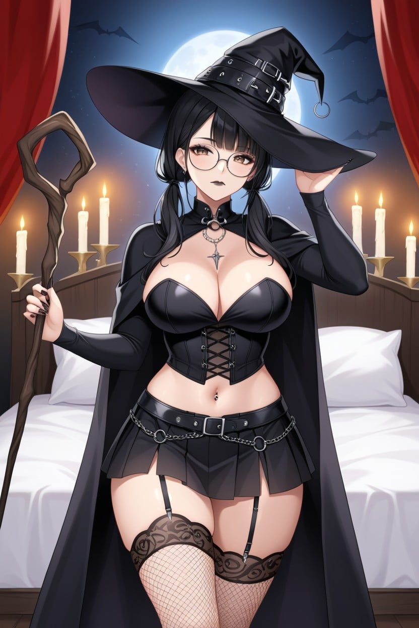 Candle, Black Garter Strap, Black Nails Hentai IA