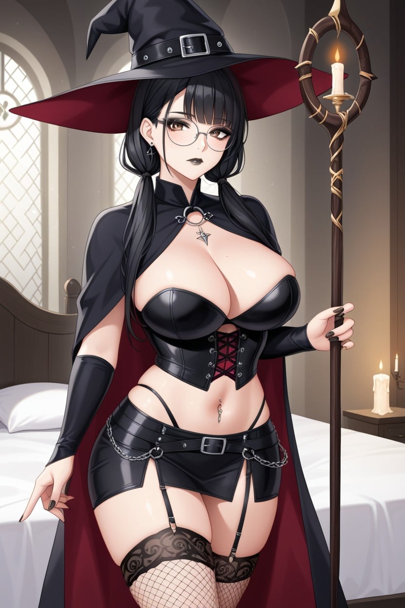 Black Witch’s Hat, Standing, Female Hentai AI Porn