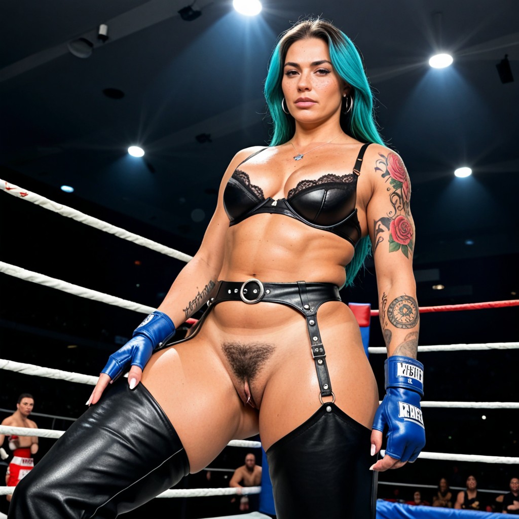 Thick, Covered In Tattoos, Cowboy Chaps AI Porn
