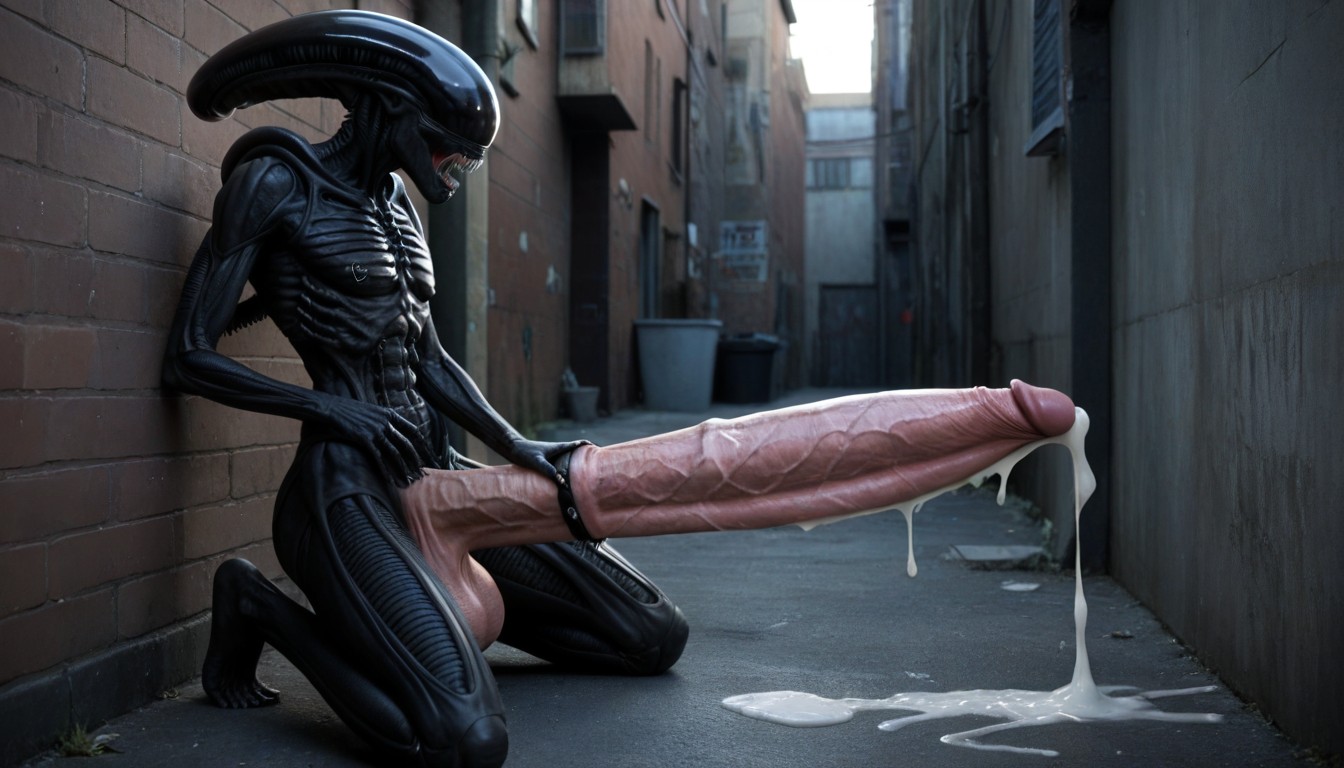 Blushing, Impossibly Long Hyper Penis, Visible Ribs Shemale AI Porn