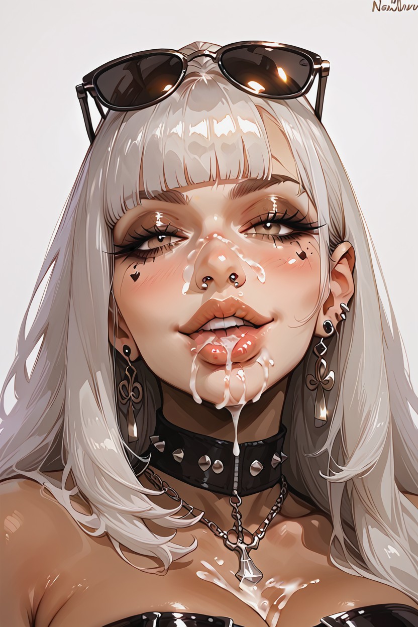 Bimbo Lips, 18+, Cum On Her Fingers Hentai AI Porn