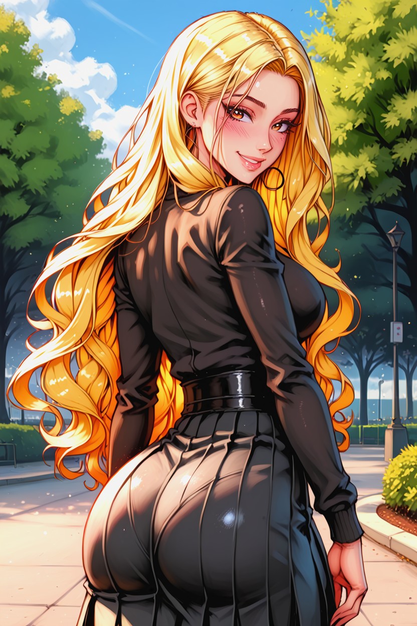 Long Oval Face, Perfect Symmetry, Long Hair AI Porn