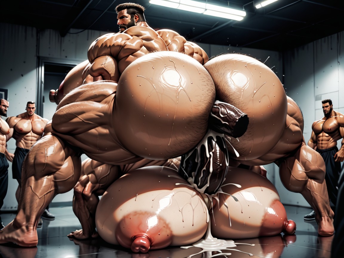 Gang Bang, Big Pecs, Triple Penetration AI Porn