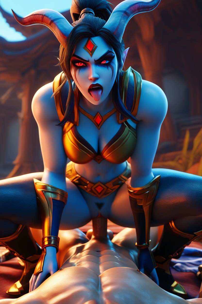 Ahegao, Gold Spiked Pauldrons, Eye Eyeliner Porno IA Hentai