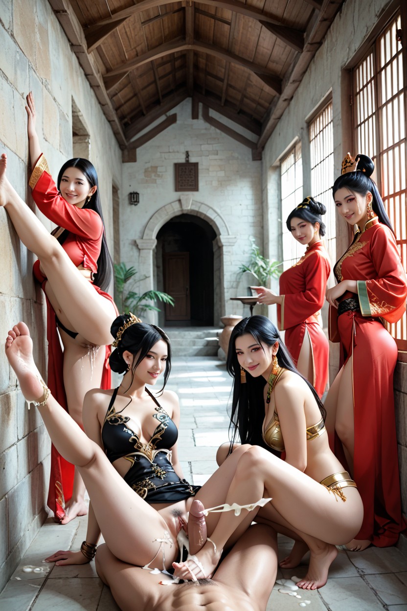 Seductive, Dungeon, Side View Hentai AI Porn