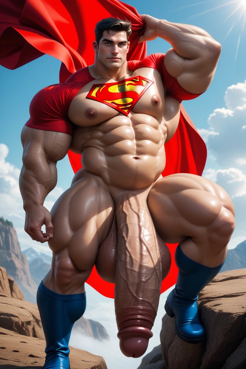 Oiled Body, Manspreading, Smoothe Skin AI Gay Porn