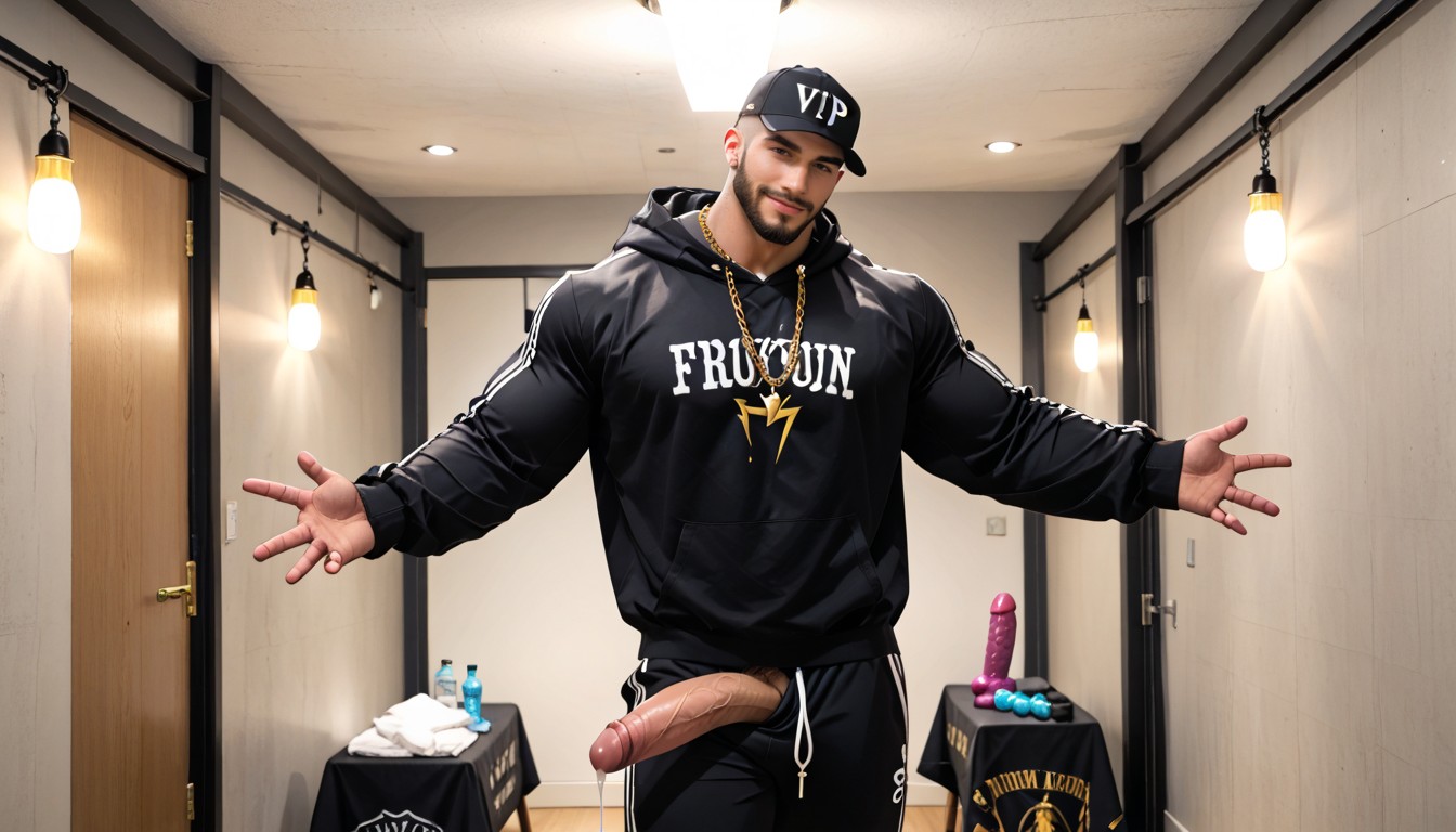 Black Cap With Gold Letters, Full Beard, Black Hair Porno IA Gay