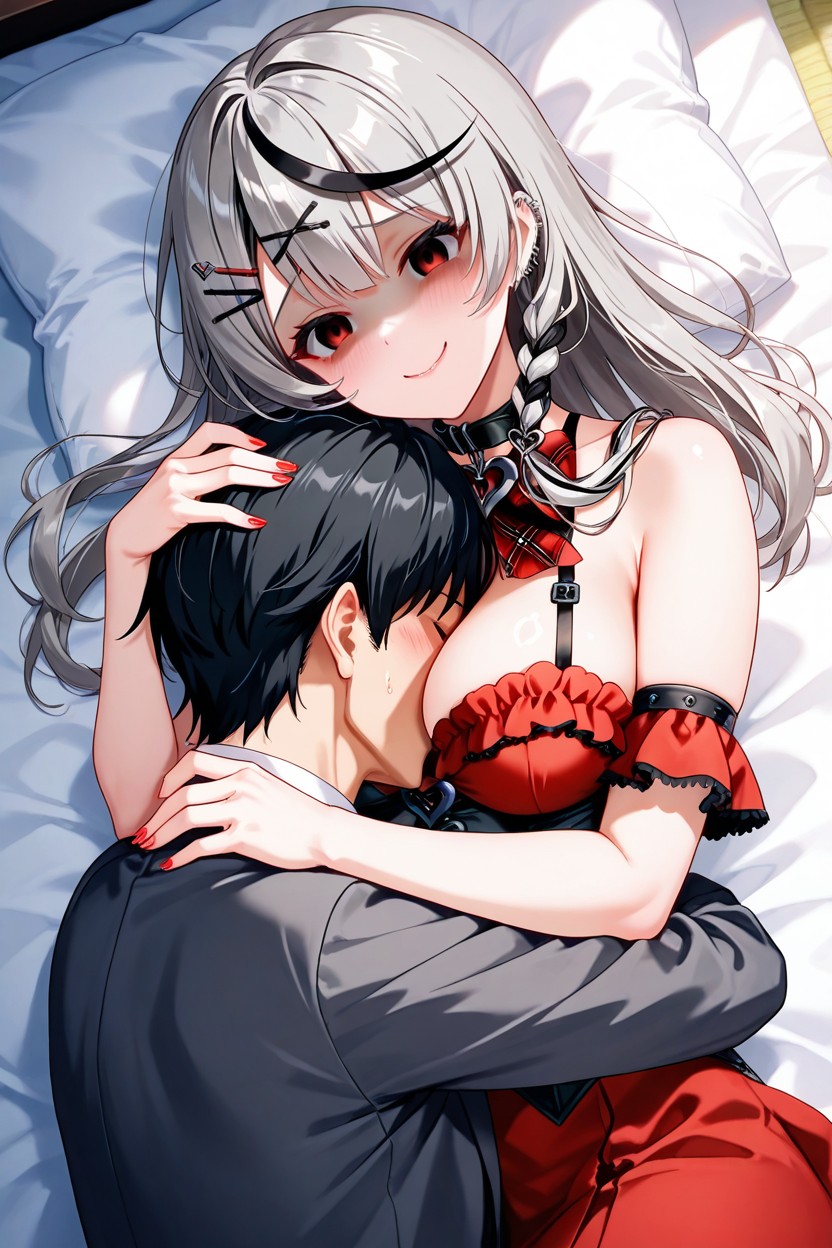 Two Characters, Yandere Ecstasy Smile, Extremely Flushed Cheek ヘンタイAIポルノ