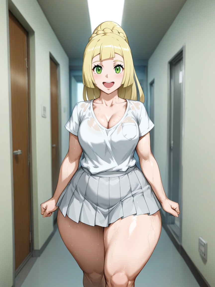 Open Mouth, Large Brown Bimbo Lips, Perfect Hands AI Porn