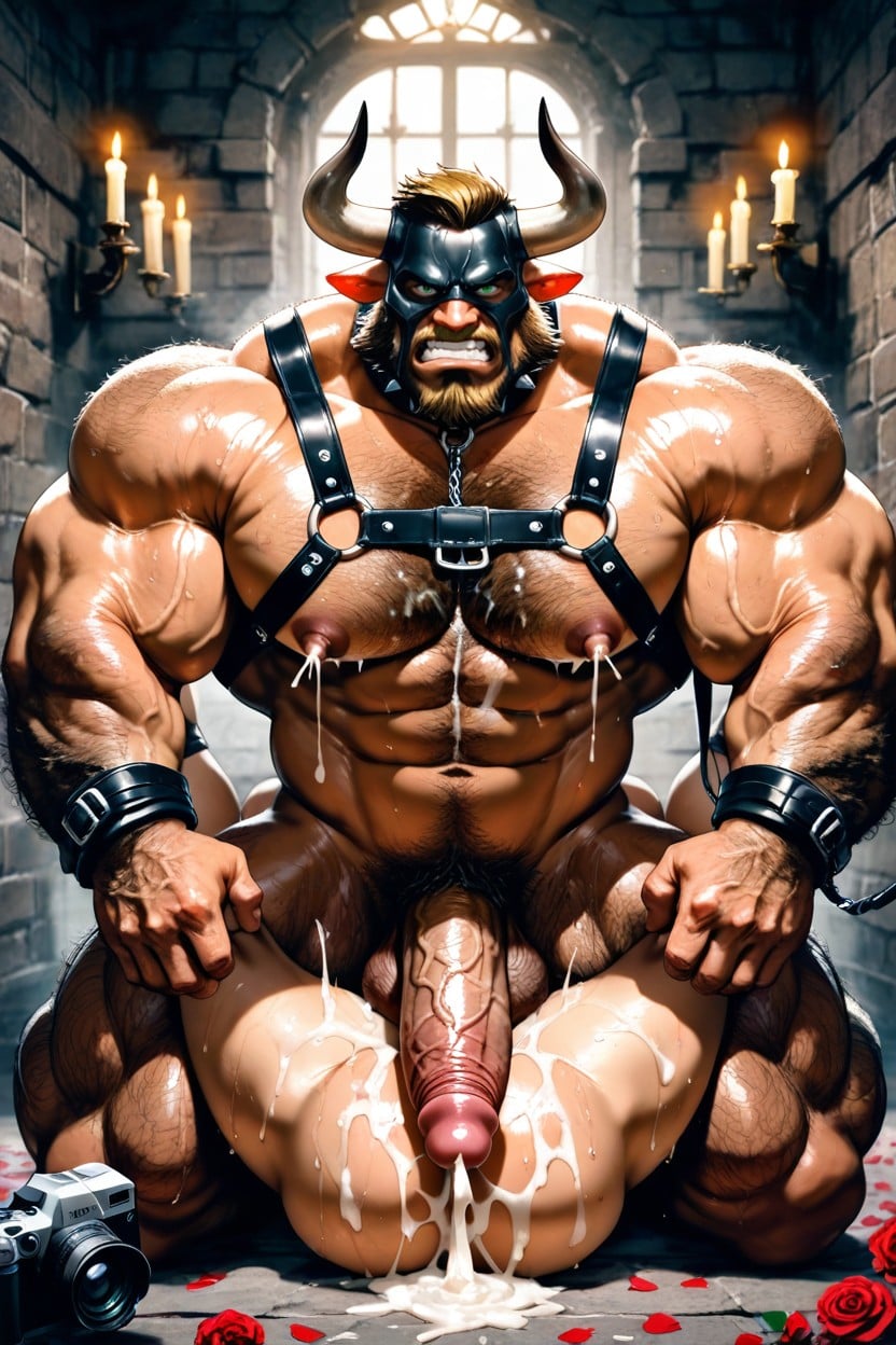 Huge Thick Erect Cumshot, Dungeon, Thick Penis Cumming Pornografia gay com IA