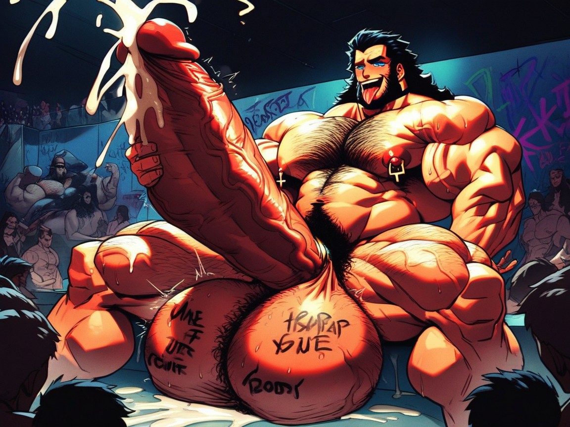 Ahegao, Extremely Hairy Nuts, Happy Crying AI Porn