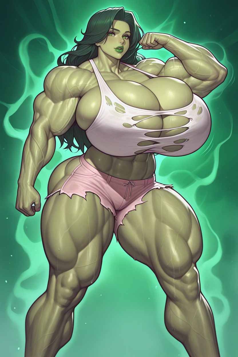Green Skin, Exaggerated Big Butt, Colossal Breast Hentai AI Porn