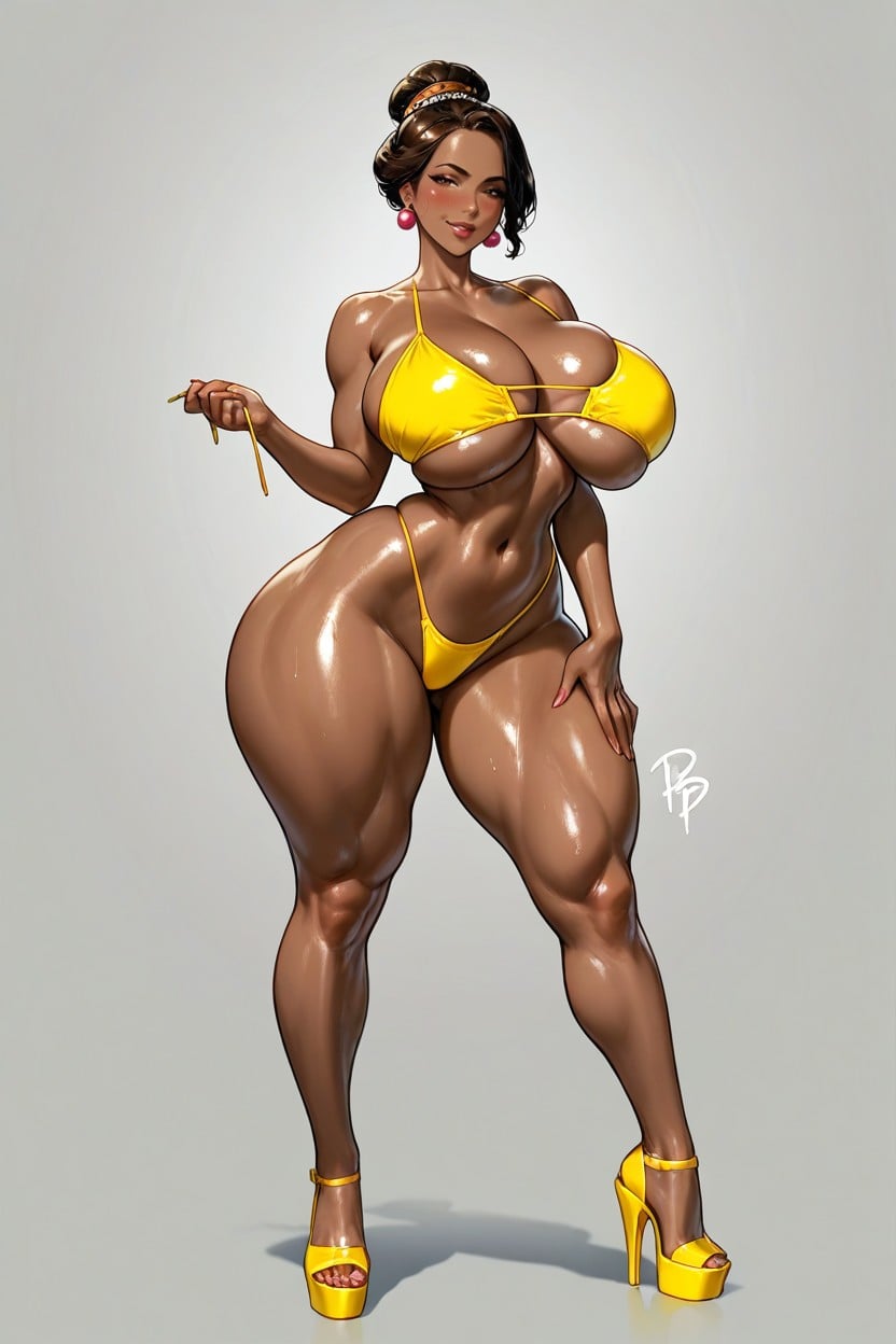Perfect Ass Shape, Black Skin, Waist Hentai AI Porn