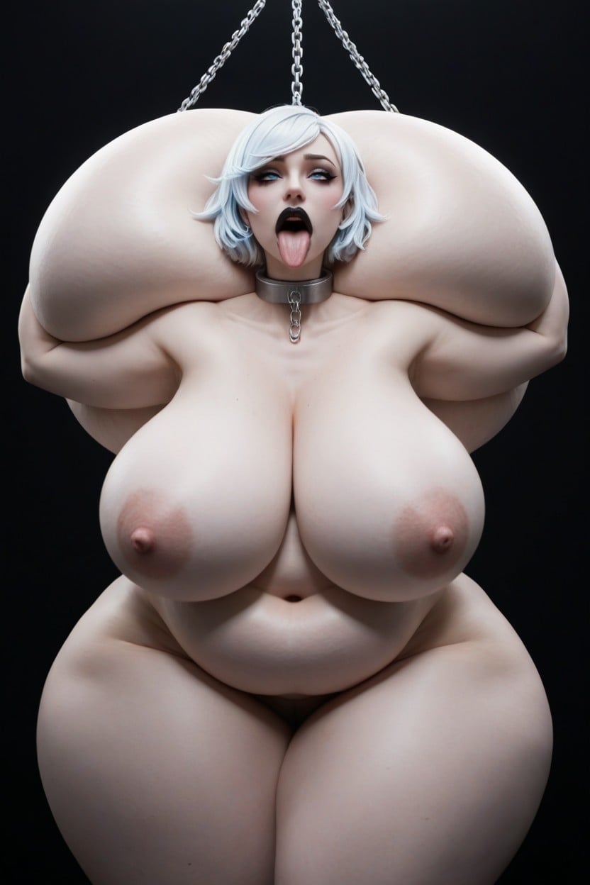 Spreading Chained Arms, Hyper Colossal Thighs, Expansión De Senos Porno IA