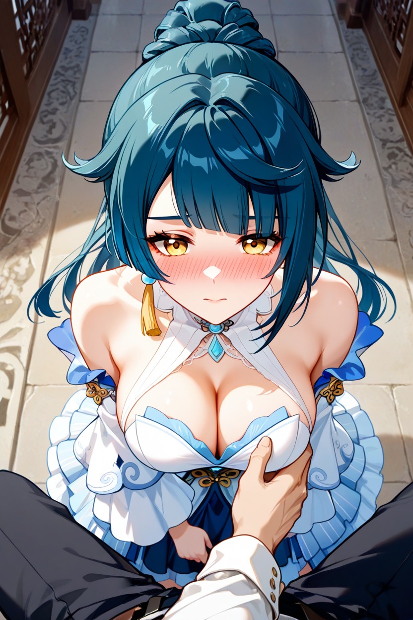 Besides A Man, Lokking At You, Ruffled Skirt AI Porn
