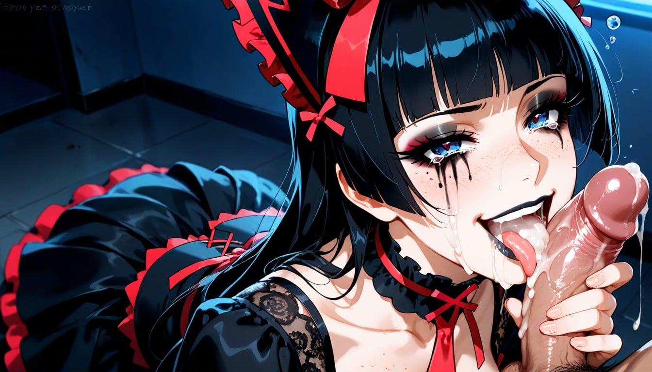 Pleasured Face, Dark Lighting, Happy Crying Hentai AI Porn