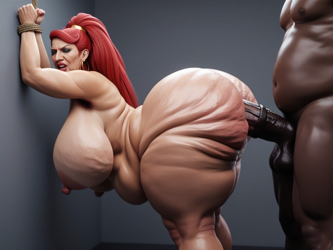 Restrained, Getting Fucked Against The Wall, Very Wide Hips AI Porn