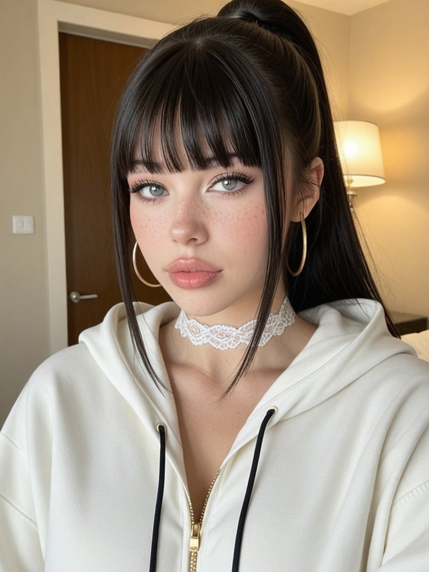 Hourglass, Bangs, Bright Soft Daylight AI Porn