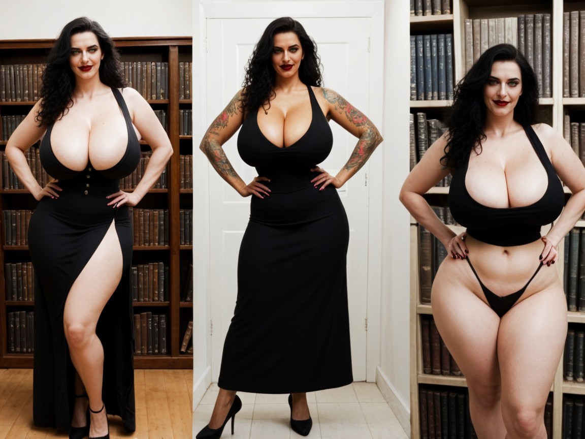 Button Nose, Curly Jet Black Hair, Very Sexy Woman Porno IA