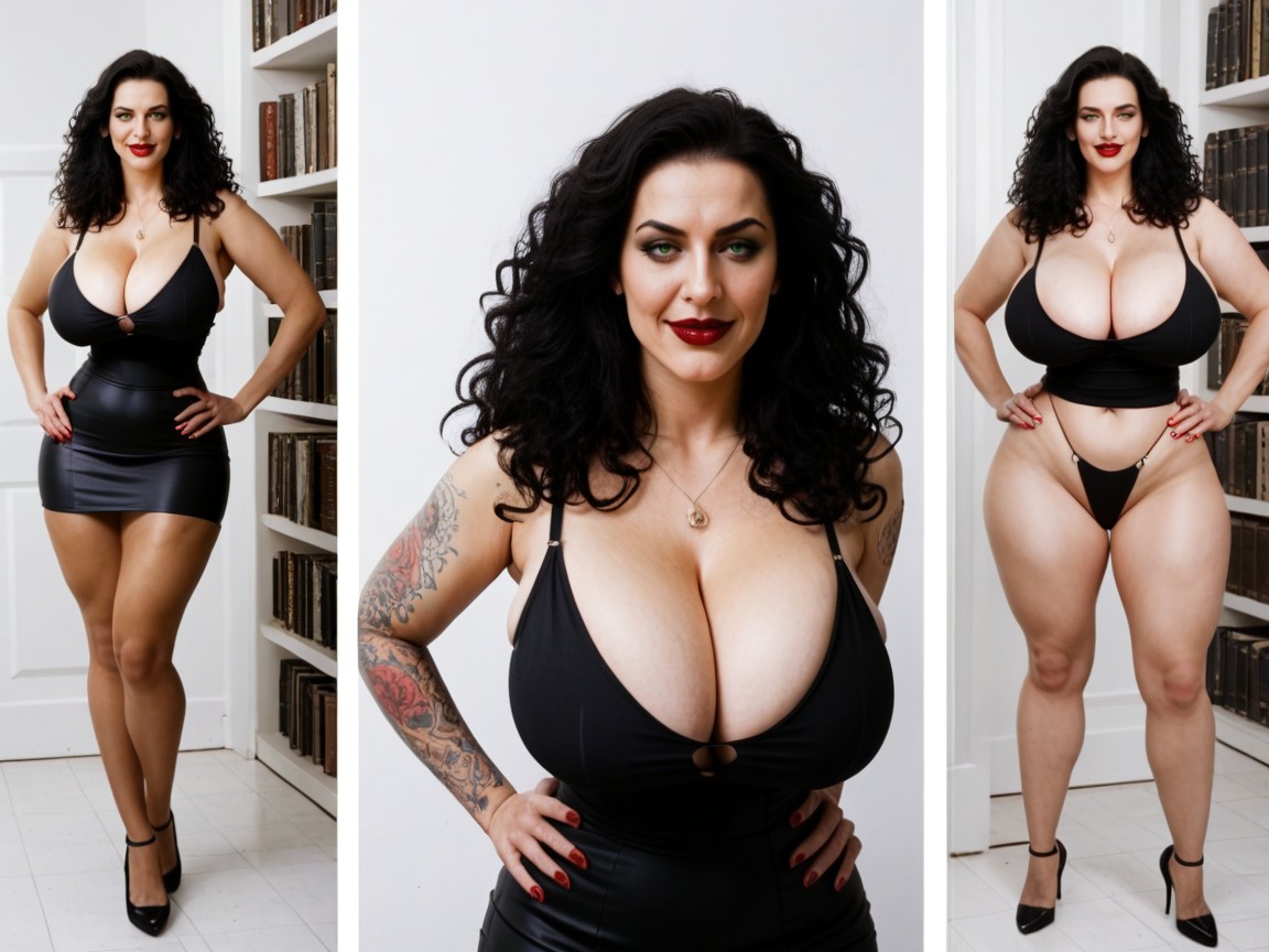Enormous Heavy Breasts, Oval Eyes, Strong Cheekbones Porno IA