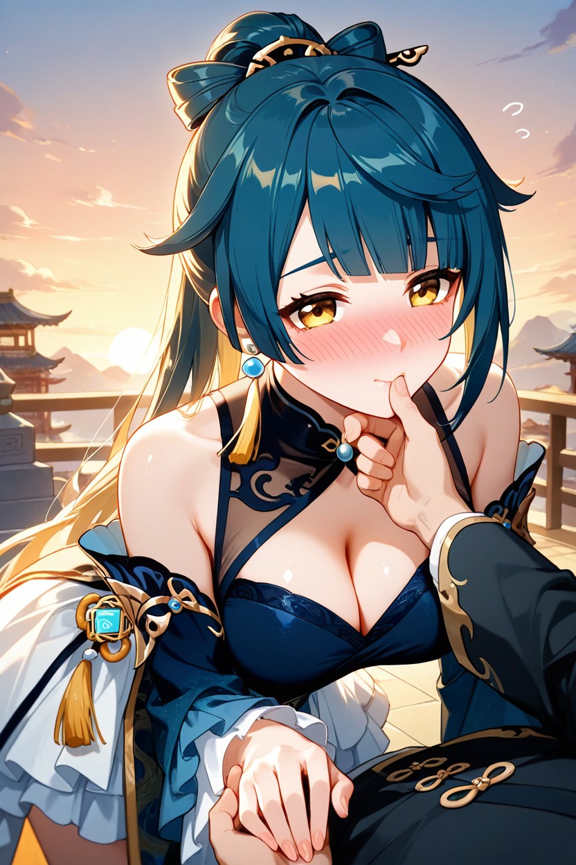 Ruffled Skirt, Mouth Open, 25+ AI Porn