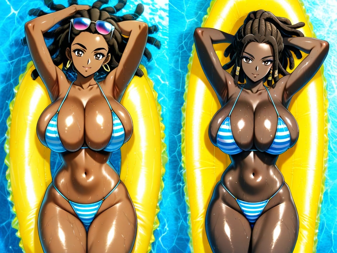 Africana, Partial Side View, Dark Brown Skin African Woman Hentai IA