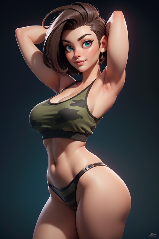 Tall Thick And Curvy Perfect Body, Correct Body Proportions, Rear View Of Massive Round Bubble Shaped Booty Ass Hentai AI Porn
