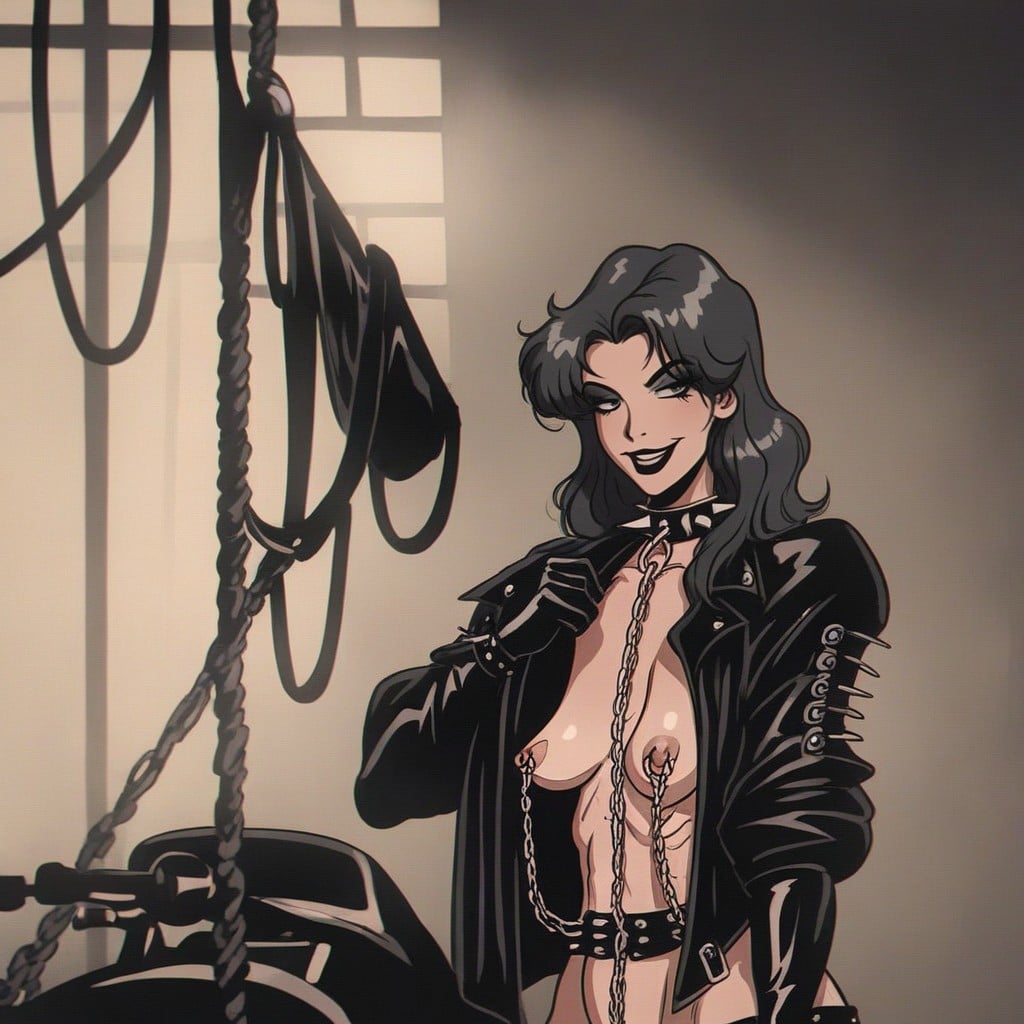 Body Jewelry, Open Clothes, Loose Fishnet Shirt Hentai AI Porn