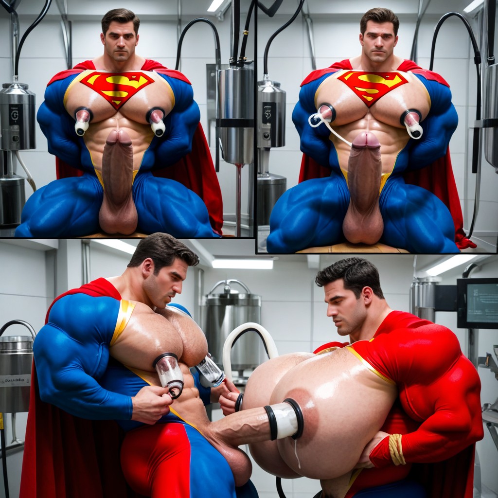 コスプレ, Blue And Red Suit, Superman Suit ゲイAIポルノ