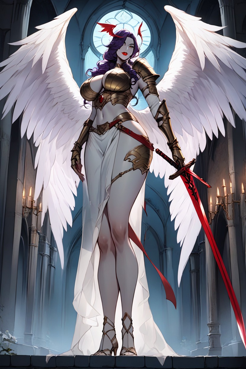 Side View, White Skin, Armor Hentai AI Porn