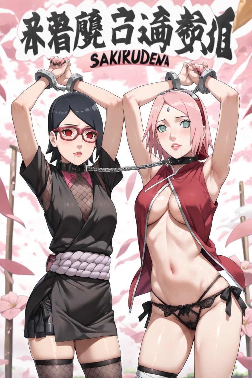 Collar, Two Distinct Characters, Sarada Uchiha Hentai AI Porn