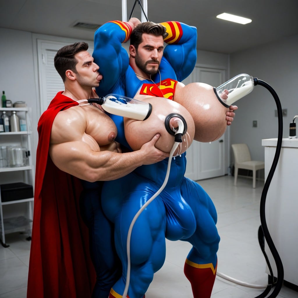 Laboratorio, 25+, Giant Dildo Penetrating Superman's Ass Porno gay IA