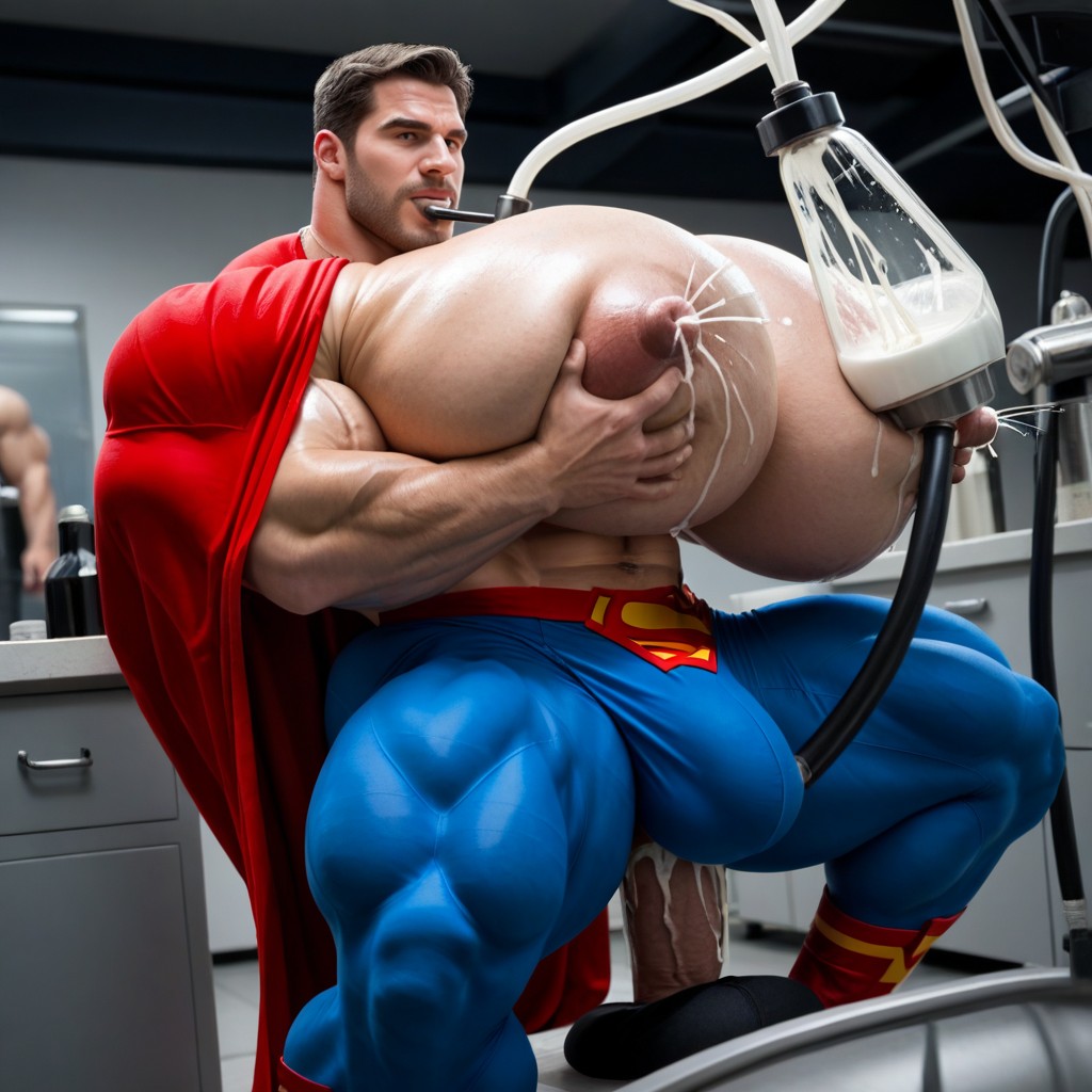 Huge Arms, Superman's Tights, Rough Squeeze Pornografia gay com IA