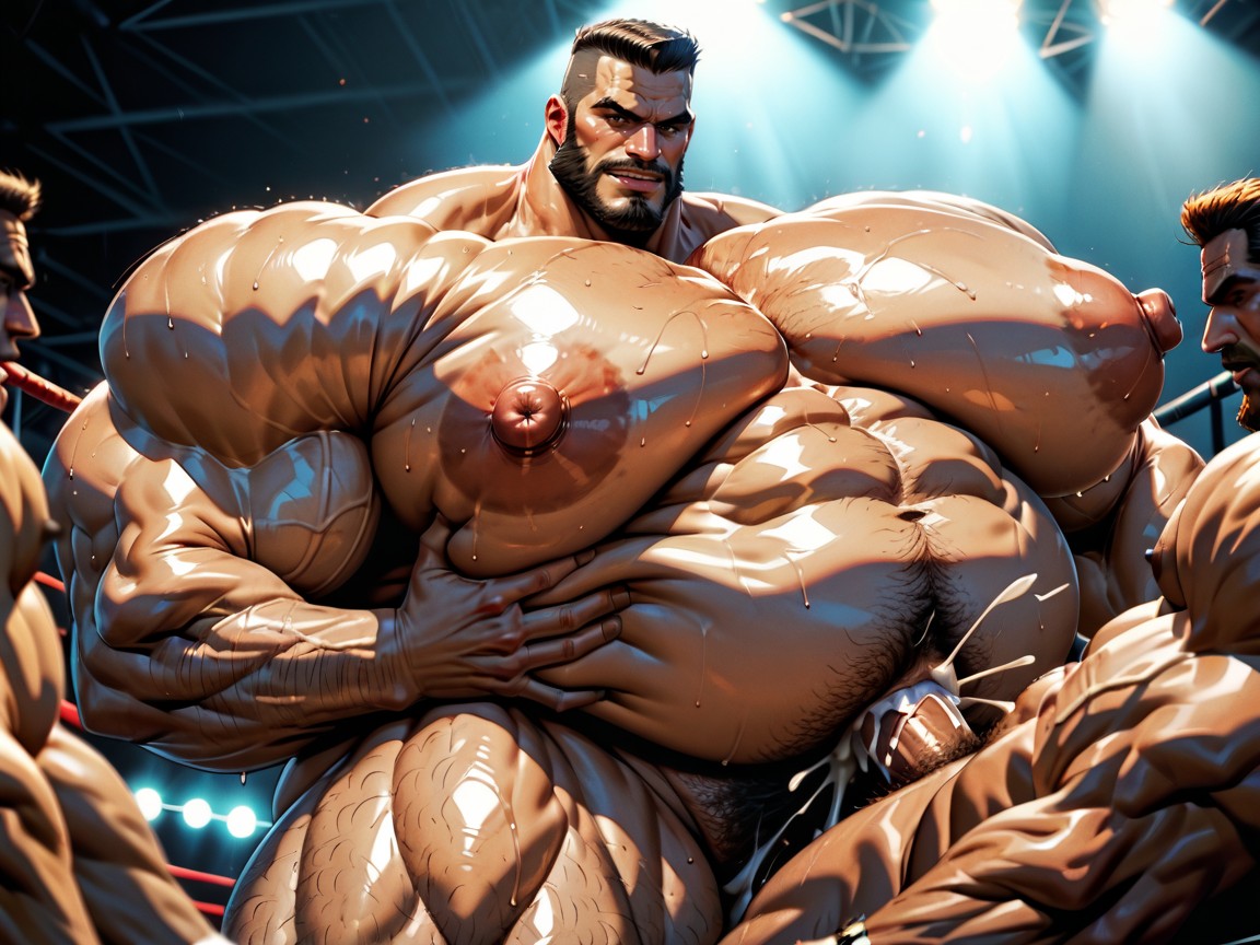 Sweaty, Hairy Thick Hyper Muscled Body, Hyper Massive Ass AI Porn