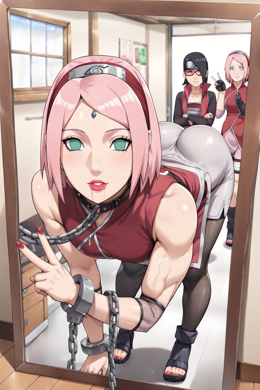 Two Distinct Characters, Eyes Half Closed, Eye Liner Hentai AI Porn
