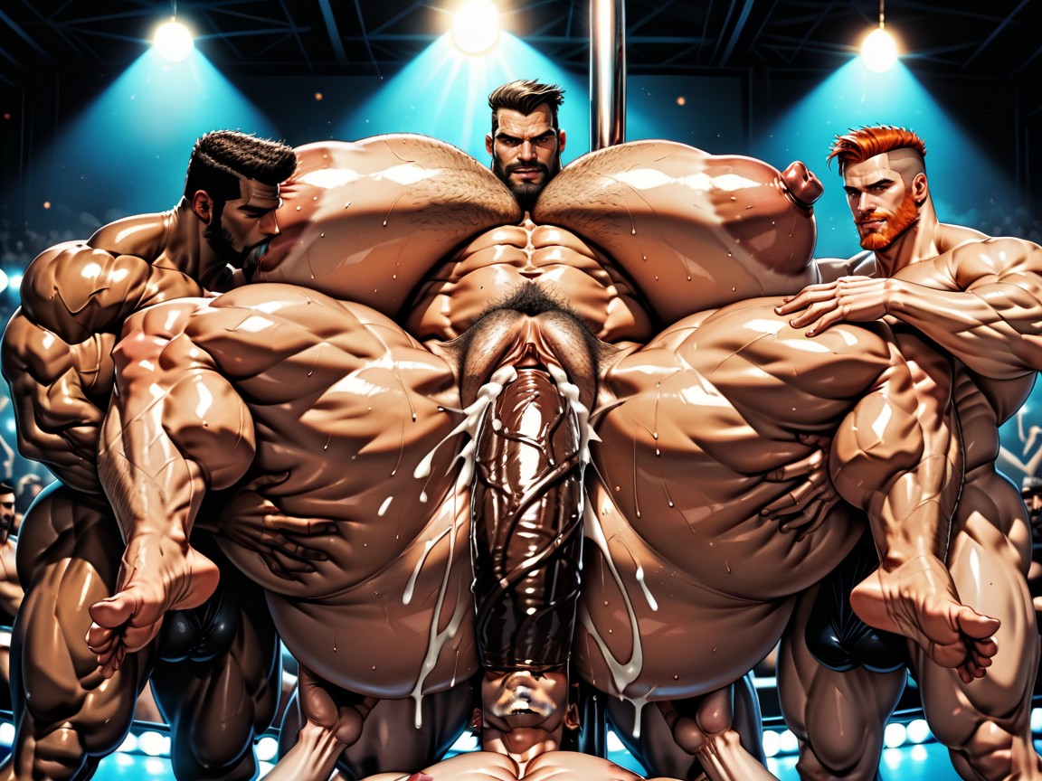 Hyper Bulky, Oiled Skin, Naked AI Porn