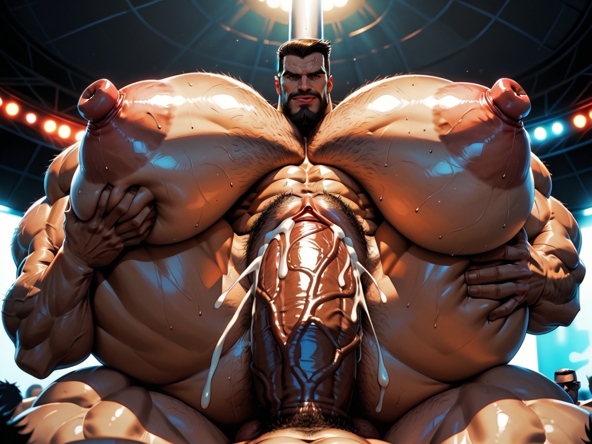 Oiled Skin, Many Gay Menhaving Sex, Tongue Out AI Porn