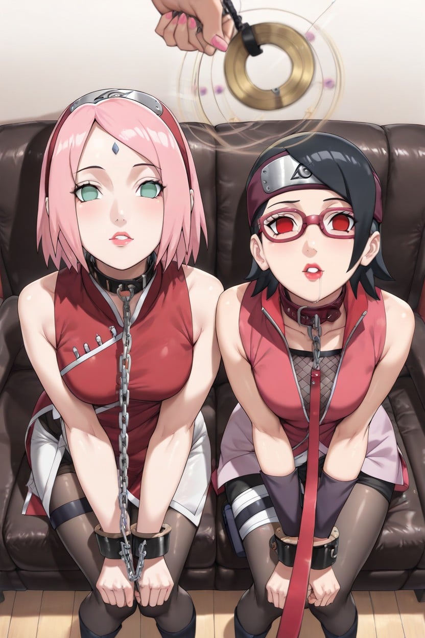 Sarada Uchiha, No Pupils, Lipstick Hentai AI Porn