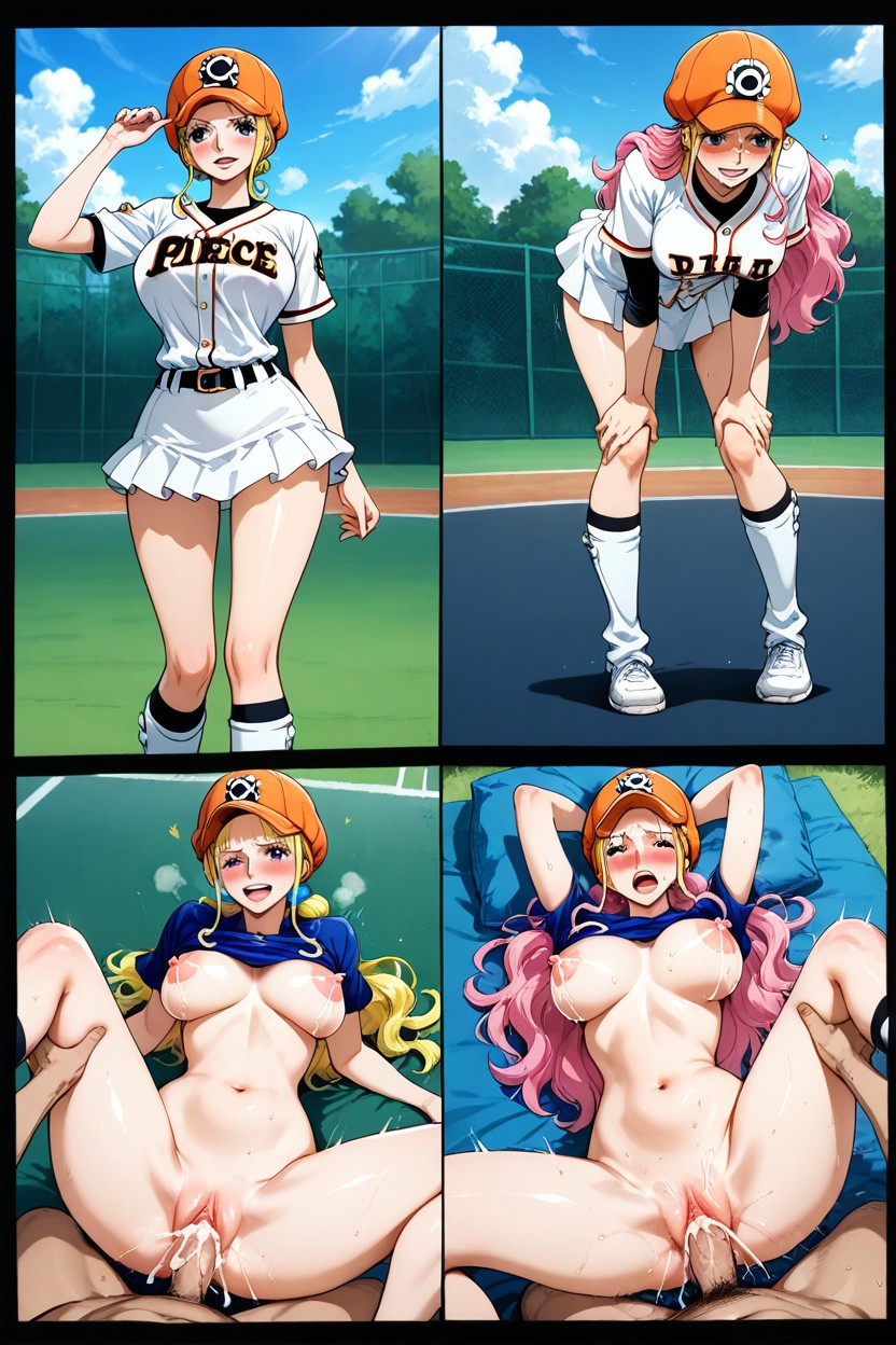 Pecho Inferior Visible, Uniforme De Béisbol, Holding Legs Hentai IA